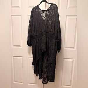 torrid Black Lace High-Low V-Neck Dress